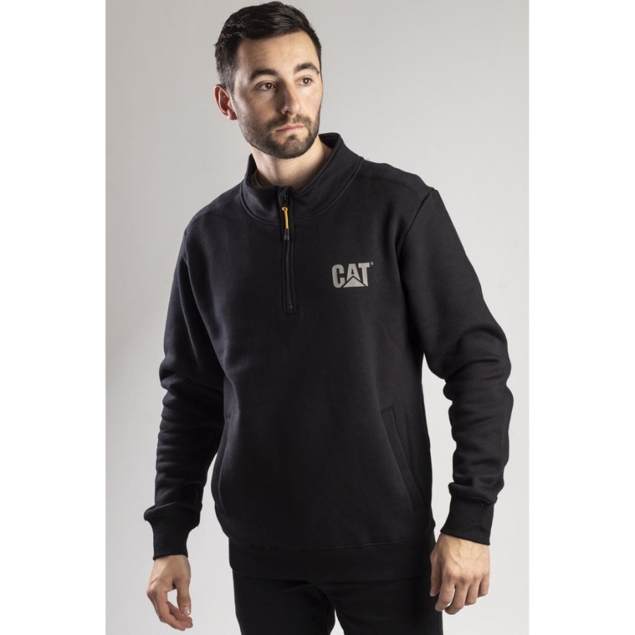 Caterpillar Canyon 1-4 Zip Sweatshirt Black