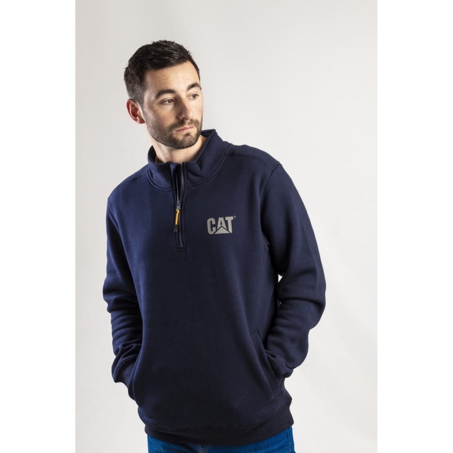 Caterpillar Canyon 1-4 Zip Sweatshirt Navy