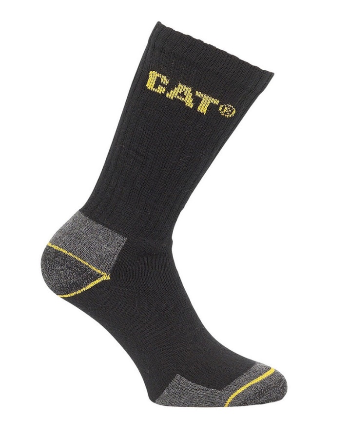 Caterpillar Crew Work Sock 3 Pair Pack Black