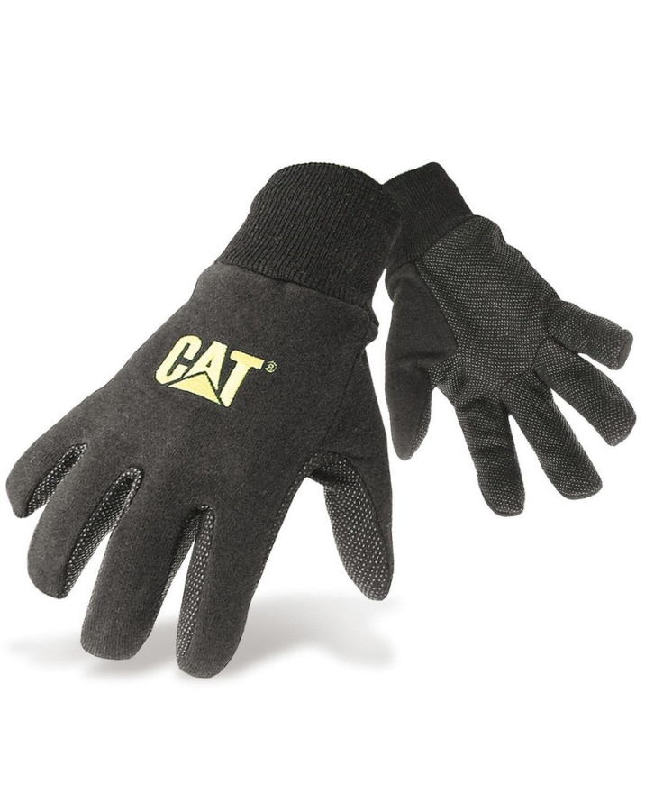 Caterpillar Jersey Dotted Glove Black