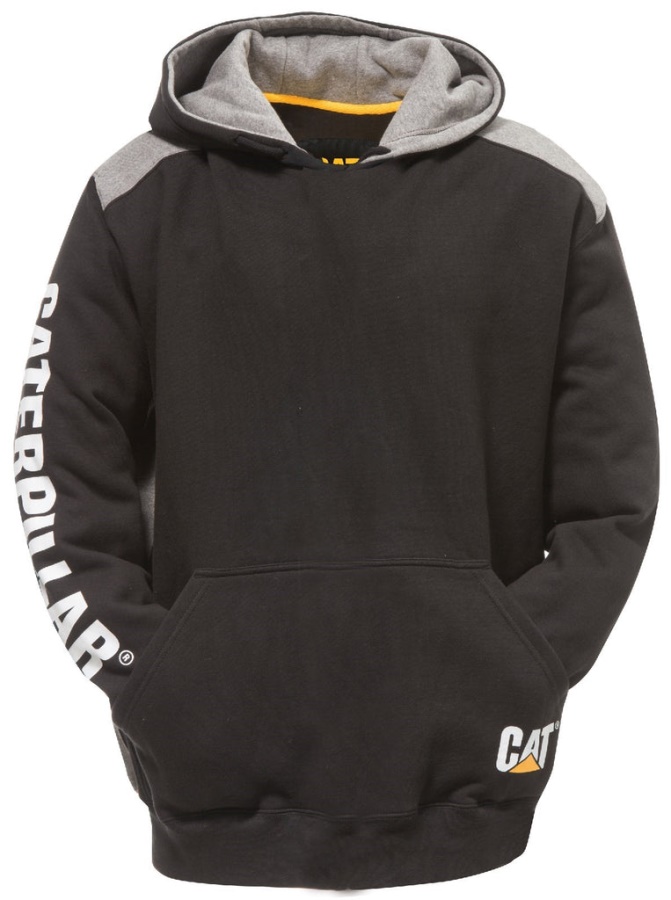 Caterpillar Logo Panel Hooded Sweatshirt Black
