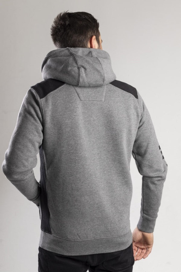 Caterpillar Logo Panel Hooded Sweatshirt Dark Heather Grey