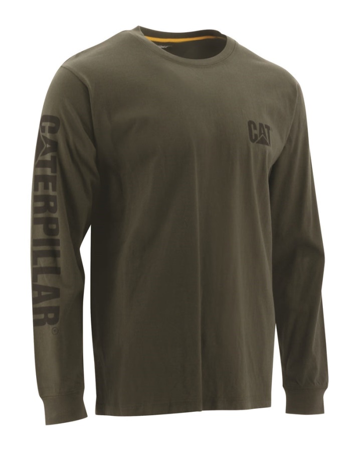 Caterpillar Trademark Banner Long Sleeve T-Shirt Chive