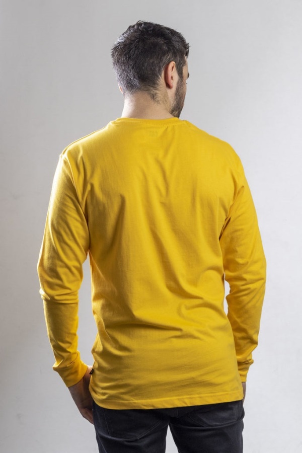Caterpillar Trademark Banner Long Sleeve T-Shirt Yellow