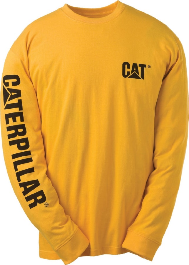 Caterpillar Trademark Banner Long Sleeve T-Shirt Yellow